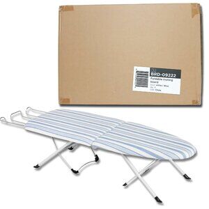 Honey-Can-Do Folding Tabletop Ironing Board with Iron Rest, Blue, 32” L X 12” W,